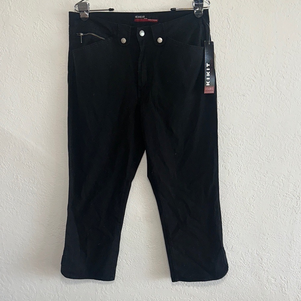 Kikit Jeans‎ Maurice Sasson Black Capri Pants Women 14 Cropped Utility Trousers